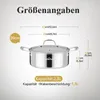 Topf 20cm 2,3L Edelstahl Kochtopf Induktion mit Produktbild-Vorschau 2