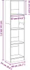 vidaXL Bücherregal Betongrau 40x24x143 cm Holzwerkstoff Produktbild-Vorschau 7