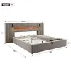 Polsterbett 180x200cm mit USB und Leselampe, Boxspringbett Produktbild-Vorschau 8