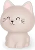 A cute, light gray cat-shaped toy with pink ears and pink cheeks, sitting on a white background. Voir les images du produit