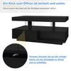 A black coffee table with a close-up inset showing how to open a drawer. Anteprima dell’immagine prodotto