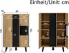 Diagrams showing the dimensions of a cabinet. Produktbild-Vorschau
