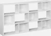A white modular shelving unit with multiple compartments against a white background. Anteprima dell’immagine prodotto