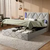 ProximaX Polsterbett 140x200 cm, Kopfteil mit seitlicher Produktbild-Vorschau 5