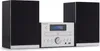 A Thomson micro stereo system with two speakers, a central unit with a CD player and display, and various buttons and ports. Voir les images du produit