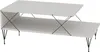 A white coffee table with black metal legs and support structure, shown from a side-angle. Produktbild-Vorschau