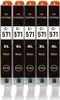 5 x kompatible Tintenpatrone Canon CLI-571 Black XL für Produktbild-Vorschau 1