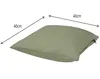 A green cushion is shown with dimensions indicated by arrows and text. Voir les images du produit