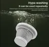 A vacuum cleaner filter is shown submerged in water with bubbles, illustrating its washable feature. Produktbild-Vorschau