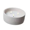 LED Kerze mit Timer dreiflammig 20x8cm Wachs Beton Weiß / Produktbild-Vorschau 5