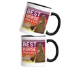 Best Horse Mum Ever Tasse Schwarz Pferdehufe Hand Produktbild-Vorschau 2
