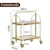 2-stöckiger Servierwagen Edelstahl 68×40×80 cm – klappbar Produktbild-Vorschau 2