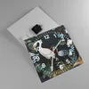 Wanduhr - Quadrat - Glasuhr - Asiatisch Reiher Blumen - Produktbild-Vorschau 2