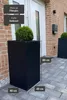 VIVANNO Pflanzkübel Fiberglas BLOCK Säule, Anthrazit matt - Produktbild-Vorschau 4