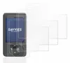 A digital device with a screen displaying a logo, surrounded by multiple transparent protective films. Produktbild-Vorschau