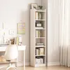 Weisses Stehendes Bücherregal Hoher Skandinavischer Produktbild-Vorschau 9