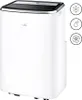 A white portable air conditioner with a black top control panel, placed on a white background. Produktbild-Vorschau