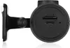 A close-up side view of a black dash cam with its mounting bracket. Voir les images du produit