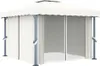 vidaXL Pavillon mit Vorhang 3x3 m Cremeweiß Aluminium Produktbild-Vorschau 1
