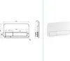 Technical drawing and product image of a toilet flush plate. Produktbild-Vorschau