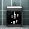 Waschtisch mit Unterschrank LORENZA 60cm Dunklegrau Produktbild-Vorschau 2