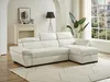 Ecksofa Leder mit Schlaffunktion - Ecke Rechts - Weiß - Produktbild-Vorschau 7