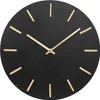 A black wall clock with gold hour markers and hands. Voir les images du produit