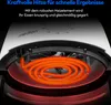 Close-up of the heating element of an air fryer, with marketing text overlay. Produktbild-Vorschau