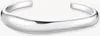 A silver-colored cuff bracelet is shown against a white background. Produktbild-Vorschau