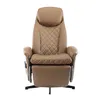 A brown recliner chair with diamond quilting on the back and seat, presented against a white background. Produktbild-Vorschau