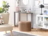 BELIANI Pouf Beige Samtstoff Plissiert Oval mit Stauraum Produktbild-Vorschau 2