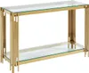 Wandkonsole - Sicherheitsglas & Edelstahl - Goldfarben - Produktbild-Vorschau 3