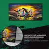 Wohnzimmer-Bild Leinwand Uhr Geräuschlos 60x30 bunte Pferde Produktbild-Vorschau 5