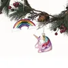 Weihnachtsanhänger 2 Stück Glas Einhorn und Regenbogen Produktbild-Vorschau 2