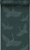 Origin Wallcoverings Tapete Kraniche Petrolblau 53 cm x Produktbild-Vorschau 1