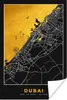 MuchoWow® Poster Gold - Stadtplan - Dubai - Karte 40x60 cm Produktbild-Vorschau 1