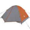 Design Campingzelt 3 Personen Grau & Orange 240x217x120 cm Produktbild-Vorschau 4