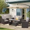 MeXo Gartenmöbel Set Lounge Set Polyrattan Lounges 4-teile Produktbild-Vorschau 1