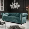 riess-ambiente Chesterfield 3er Sofa 205cm petrol Samt Produktbild-Vorschau 1