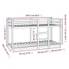 Łóżko piętrowe 80x200 cm lite drewno sosnowe Podgląd zdjęcia produktu 8