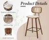 2er Set Barhocker Rattan Barstuhl mit Lehne Thekenhocker Produktbild-Vorschau 4