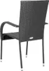 vidaXL Stapelbare Gartenstühle 2 Stk. Poly Rattan Schwarz Produktbild-Vorschau 4