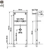 Technical drawing of a bathroom fixture installation system with dimensions and specifications. Produktbild-Vorschau