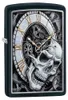 Zippo Sturmfeuerzeug Totenkopf-Uhr schwarz matt Produktbild-Vorschau 7