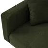 A close-up view of a dark green, textured sofa armrest and cushion. Anteprima dell’immagine prodotto