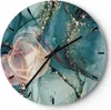 Wanduhr - Rund - Glasuhr - Flüssigkeit Gold Rosa - 40x40cm Produktbild-Vorschau 1