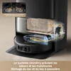 A close-up diagram showing the internal workings of a robotic vacuum cleaner station, highlighting a drying mechanism for mop pads. Voir les images du produit