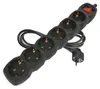 Steckdosenleiste 1,5 m / 6 Steckdosen / Schalter / schwarz / PVC / 1,5 mm2 Vista previa de la imagen del producto