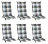 Beautissu 6er Set Hochlehner Auflagen Set 120x50 cm Polster Produktbild-Vorschau 1