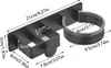 A black bathroom organizer with dimensions labeled in centimeters and inches. Produktbild-Vorschau